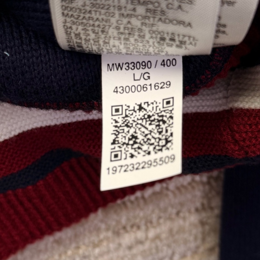 Tommy Hilfiger Men's Monogram Logo Appliqué Knit Navy Blue Varsity Bomber. - Picture 14 of 14
